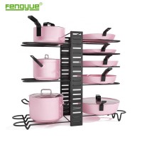 2019 hot sale kitchen organizer pan rack holder with double sided rubber coating rack storage holder